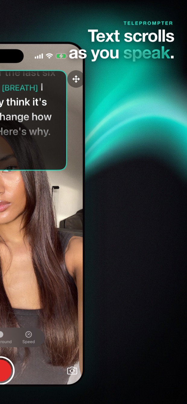 Voice activated teleprompter — text scrolls as you speak and pauses when you stop